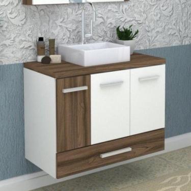 Imagem de Gabinete para Banheiro 2 Portas 2 Gavetas 80cm Madri - Darabas Agardi