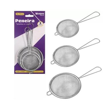 Imagem de Kit Peneira em Inox com 3 Peças - Western 
