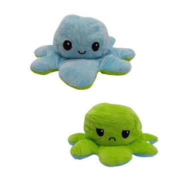 Imagem de Polvo Do Humor Polvo De Pelúcia Reversível - KINGLEEN, Azul e verde ne