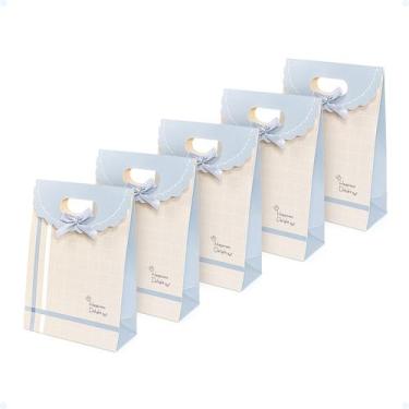 Imagem de 5 Sacola De Presente De Papel Personalizada Com Alça 18x23cm - Hxt, Be