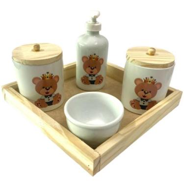 Imagem de Kit Higiene Bebê Ursinho Príncipe Menino Porcelana - Dóia Kids, Ursinh