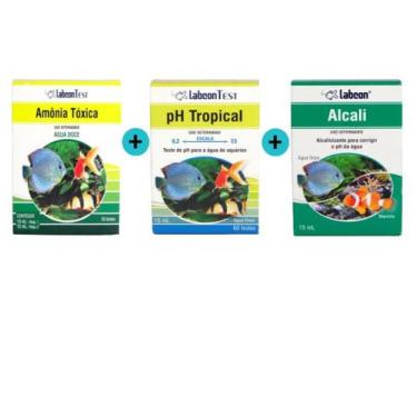Imagem de Kit 1 Labcon Amônia Água Doce + 1 Labcon PH Tropical 15ml + 1 Labcon A