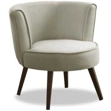 Imagem de Poltrona para Sala e Escritório Decorativa Lara - Konfort, Veludo Bege