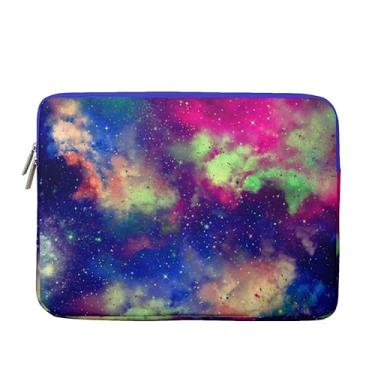Imagem de Bolsa para laptop Galaxy Space de 13 a 14 polegadas, capa acolchoada de veludo macio, capa para MacBook compatível com MacBook Air Pro de 13,3 polegadas de 14 polegadas, capa para computador equipada