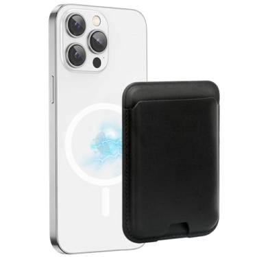 Imagem de BayPastel X Para carteira de cartão MagSafe, design de carteira magnética de couro fino para celular com suporte de cartão de crédito para iPhone 15/14/13/12 Mini/Plus/Pro/Pro Max, serve para 3