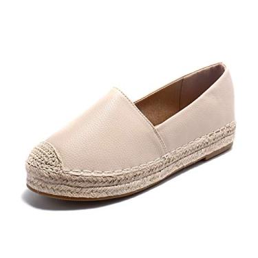 Imagem de Sapato feminino Alexis Leroy com bico fechado sem cadarço, casual, mocassim Espadrilles, Bege, 9-9.5