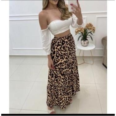 Imagem de Saia 3 Tres Marias Longa Femenina Modelo Soltinho em Tecido Viscolinho