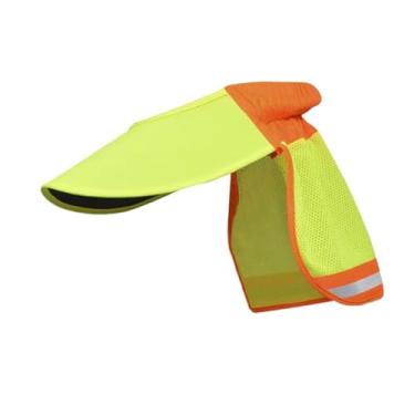 Imagem de KiBcsLic Capacete de Segurança de Aba Larga Protetor Solar Leve para Pescoço com Faixa Reflexiva Chapéu Seguro para O Verão Ao Ar Livre, Verde, Tamanho real