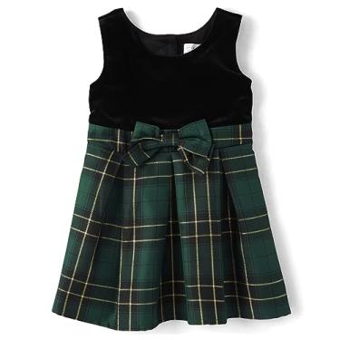 Imagem de The Children's Place Vestido elegante para meninas tamanho único e infantil sem mangas, Verde floresta, 4 Anos