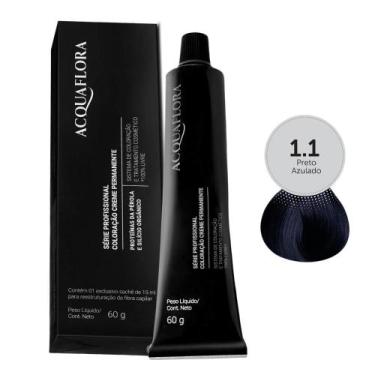 Imagem de Coloração Creme Permanente Acquaflora 1.1 Preto Azulado 60g