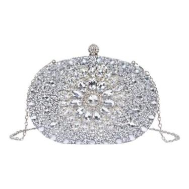 Imagem de Bolsa Festa Clutch Pedras E Cristais Casamentos Eventos Moda - Nicbols