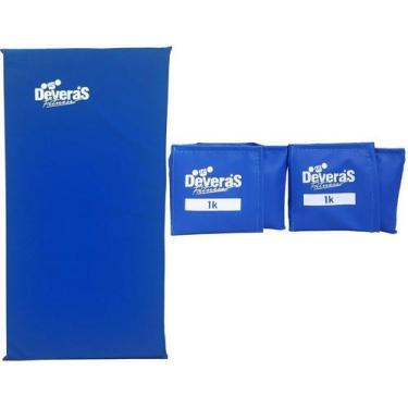 Imagem de kit treino em casa tornozeleira peso 1 kg peso para pernas colchonete 