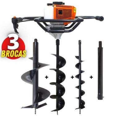 Imagem de KIT Perfurador de Solo Vulcan VPS520-S Broca 80x15cm + Brocas Extras 8