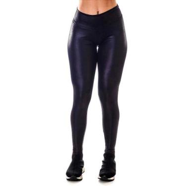 Imagem de Legging Suplex Cirrê Cintura Alta Preto Feminino Academia - Adora! Mod