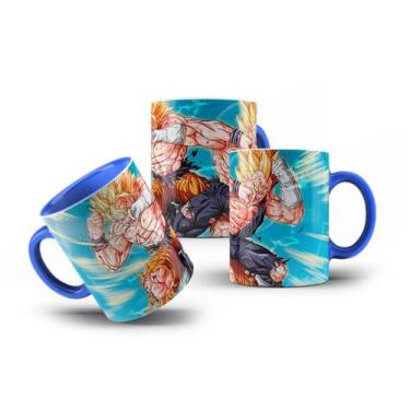 Imagem de Caneca de Porcelana Dragon Ball Z Goku Vs Vegeta SSJ Soco - LaVince