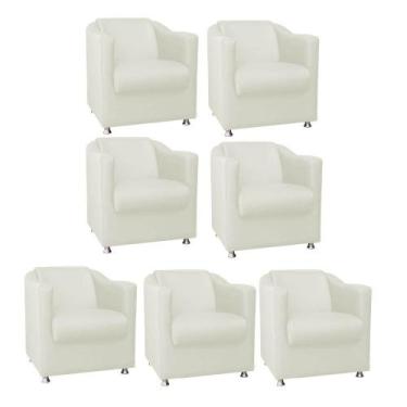 Imagem de Kit 07 Poltrona Cadeira Decorativa Tilla   Para Sala de Estar Recepção