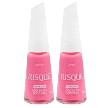 Imagem de Kit 2 Esmalte Risqué Cremoso Nova Cor Look do Dia Good Vibes 8ml