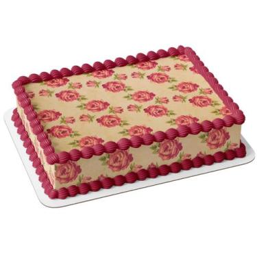 Imagem de Papel arroz e faixa lateral  comestível para bolo festa aniversário su