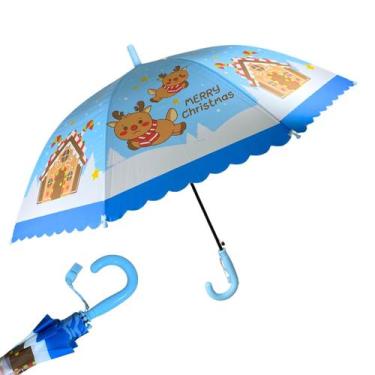 Imagem de Guarda Chuva Infantil Automático Com Apito Rena Natal Crianças Meninas