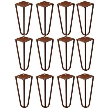Imagem de Kit 12 Pés de Metal 15 CM Hairpin Legs Mesas de Centro Puffs Bronze G4