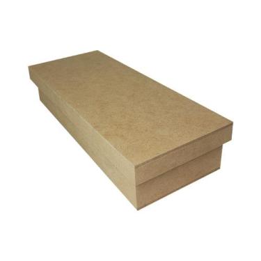 Imagem de Kit 18 Caixa Retangular Tampa Sapato 26x10x5 Mdf Madeira - ATACADÃO DO