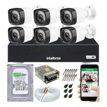 Imagem de Kit Cftv 6 Câmeras Segurança Full Hd 1080p 2mp Dvr Mhdx Full Hd Intelb