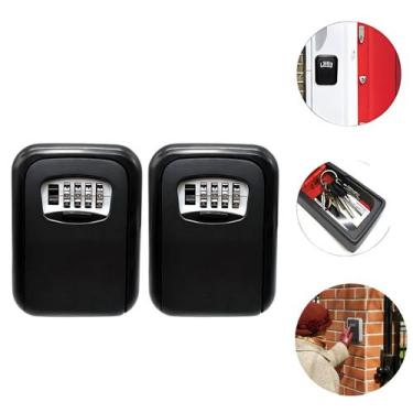 Imagem de Kit 2 Cofres Caixa Guarda Chaves Senha Porta Parede Airbnb - Fx