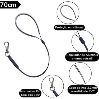 Imagem de Guia de Contenção Black 70cm Banho e Tosa Veterinario Pet Shop Groomer
