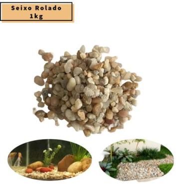 Imagem de 1k Cascalho Seixo Rolado Pedra Ornamental Decoração de Aquario Jardim 