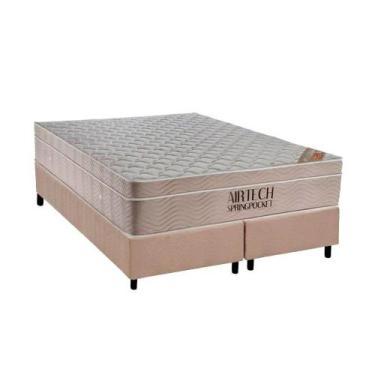 Imagem de Conjunto Box Queen: Colchão Molas Ortobom Ensacadas Airtech + Base CRC