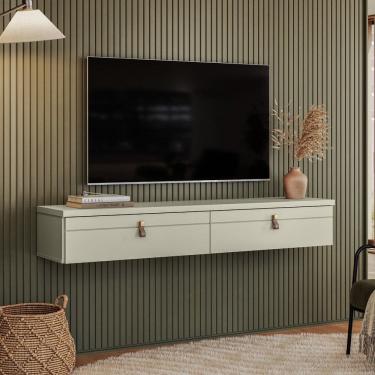 Imagem de Rack Suspenso Line P/ Tvs até 50 Polegadas 135cm 2 Portas Off White Bege - Olivar Móveis