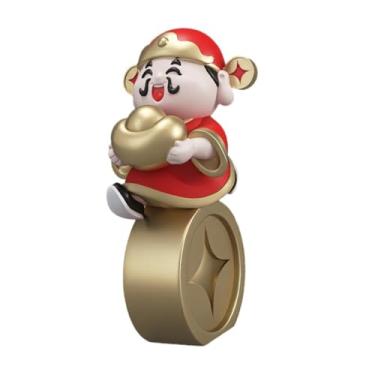 Imagem de Generic Estátua de Cai Shen, estátua do chinês da riqueza, estatueta de mesa, estatueta de Buda, ornamento Fengshui para armário, prateleira, entrada, Vermelho