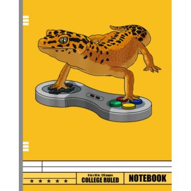 Imagem de Funny Leopard Gecko Notebook: Reptile Composition Book Gift for Gecko Pet Owners, 8 x 10 in., 120 Wide Ruled Pages