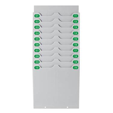 Imagem de Flexzion Suporte para Cartão de Ponto Suporte para Relógio de Ponto Expansível para Montagem Em Parede Suporte para Cartão de Rack com Fileira Dupla de 20 Slots para Planilhas de Horas de 7 X 3,46" Pa