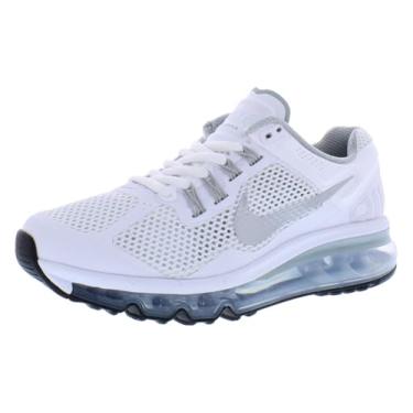 Imagem de Nike Air Max 2013 Tênis infantil grande (555426-100, branco/prata metálico), Branco, 18