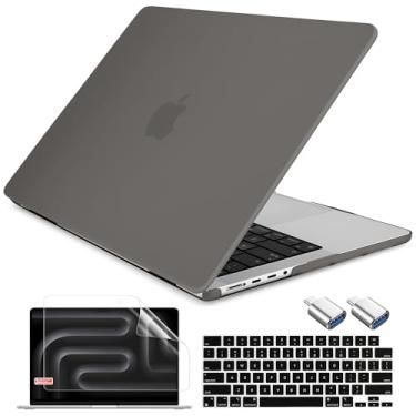 Imagem de DONGKE Compatível com a nova capa MacBook Pro de 16 polegadas 2024 [chip M4 Pro/M4 Max] modelo A3403 A3186, capa rígida de plástico protetora, capa de teclado, película de tela e adaptador tipo C -