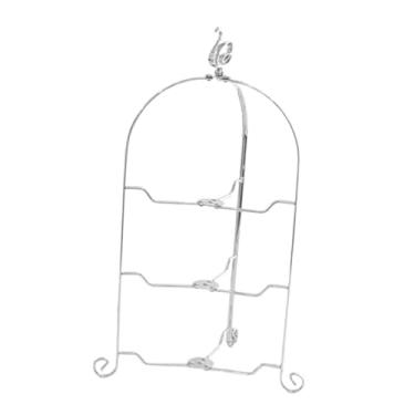 Imagem de Bothyi Suporte para bolo, suporte para cupcake, exibição de doces, bandeja de servir, prato de bolo de sobremesa de ferro para mesa, enfeite de exibição de, Prata