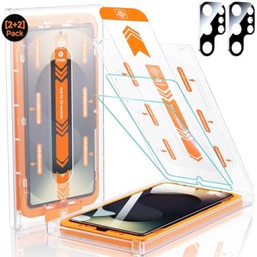 Imagem de MRGLAS 2 + 2 pacotes para Samsung Galaxy S25 Ultra protetor de tela de 6,9 polegadas com protetor de lente de câmera [remoção automática de poeira] [100% desbloqueio de impressão digital] HD 9H vidro