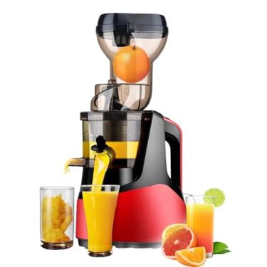 Imagem de Slow Juicer (espremedor lento), pequeno espremedor elétrico com função reversa/tampa com trava de segurança/escova, alto rendimento de suco de 90%, para frutas e legumes,Red