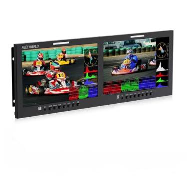 Imagem de FEELWORLD Monitor de montagem em rack D101 Plus Dual 25.7 cm 4RU 4K HDMI SDI 1920x1200IPS botões intuitivos + nova interface de menu