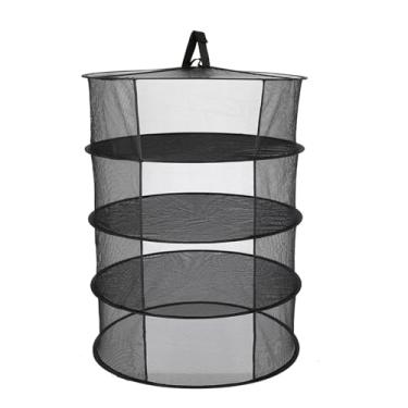 Imagem de Cremalheira de Secagem de Malha, Rede de Secagem de Cesta Suspensa, Diâmetro de 600mm, para Plantas de Botões de Flores de Ervas (4, 6, 8 camadas) (4 camadas)