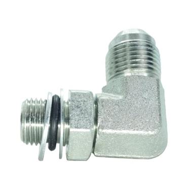 Imagem de CDQBWKJGFJ 1 peça de encaixe hidráulico 1/2 macho JIC (3/10.2 cm-16) X M16 x 1,5 macho métrico 90 graus adaptador de cotovelo