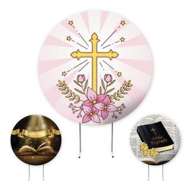 Imagem de Painel de Festa Religioso, Jesus,  Painel Redondo, Painel de Festa Red