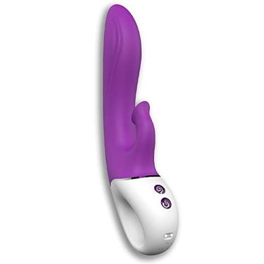 Imagem de S-Hande Vibrador Estimulador Duplo de Silicone Cirurgico, Estilo Rabbit, Ponto G e Clitoris, Sugador, 22,5 cm, 9 Modos de Vibração, Recarregável USB