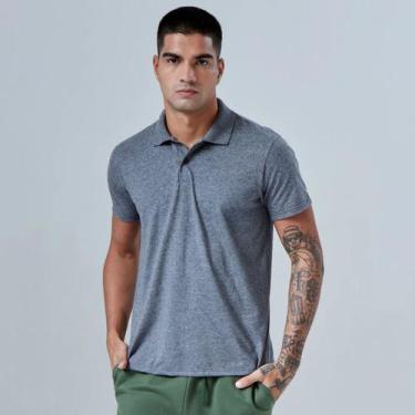 Imagem de Camisa Polo Masculina Malha Basicamente Ref. 118515, Cinza escuro, M