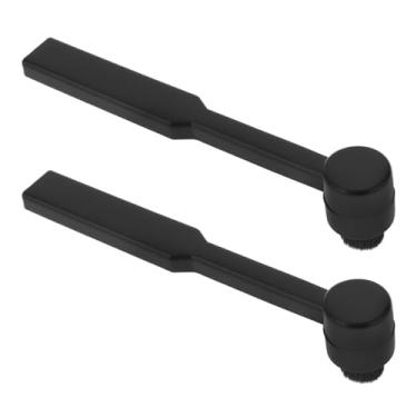 Imagem de ECSiNG Escova de limpeza de 2 peças 59 x 13 mm para toca-discos Agulha giratória Stylus Cleaner Brush Preto