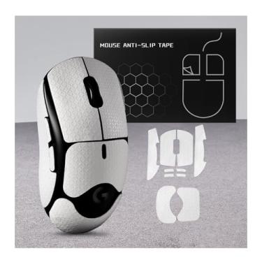 Imagem de yiodelu Fita adesiva para mouse Logitech G PRO 2 Lightspeed sem fio/G PRO sem fio para jogos antiderrapante, autoadesiva, pré-cortada, resistente ao suor, acessórios para mouse de jogo (branco)
