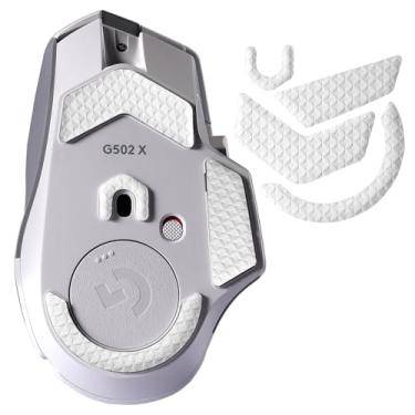 Imagem de yiodelu Patins de mouse suaves para substituição de pés de mouse Logitech G502X (PTFE, branco) bordas arredondadas duráveis pés de mouse planador para G502X