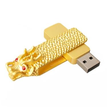 Imagem de Lyqqine Metal USB Flash Drive Novedad Diseño Dragon Portable Pulgar Drive para estudiantes Regalo único para amigos PenDrive Almacenamiento de música (dragão 32 GB)