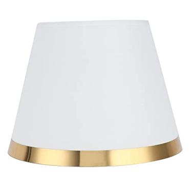 Imagem de Abajur de tecido QANYEGN, abajur de mesa de tecido, abajur moderno estilo europeu para abajur de mesa E27, suprimentos de luz de chão (PX129 branco)